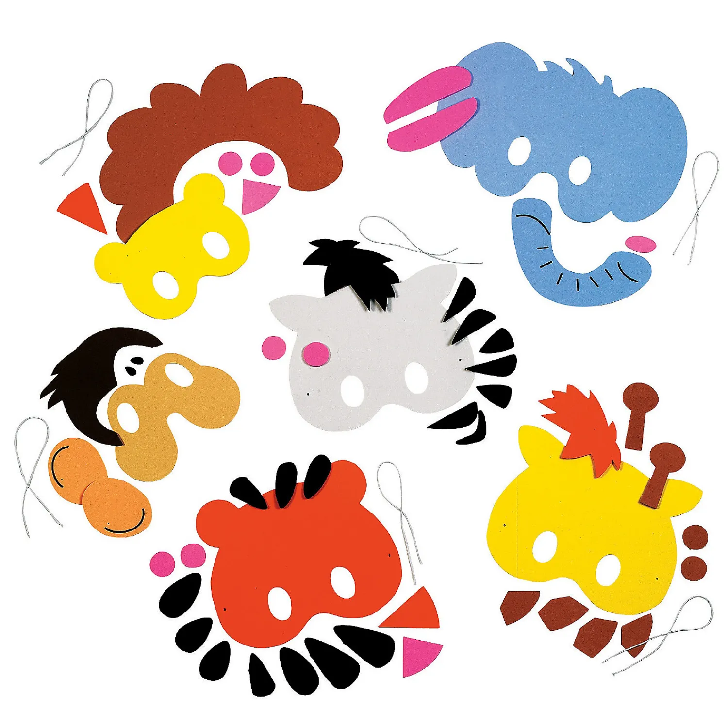 kids_zoo_animal_mask_craf_1.webp Kid's Zoo Animal Mask Craft Kit - Makes 12<Oriental Trading Clearance