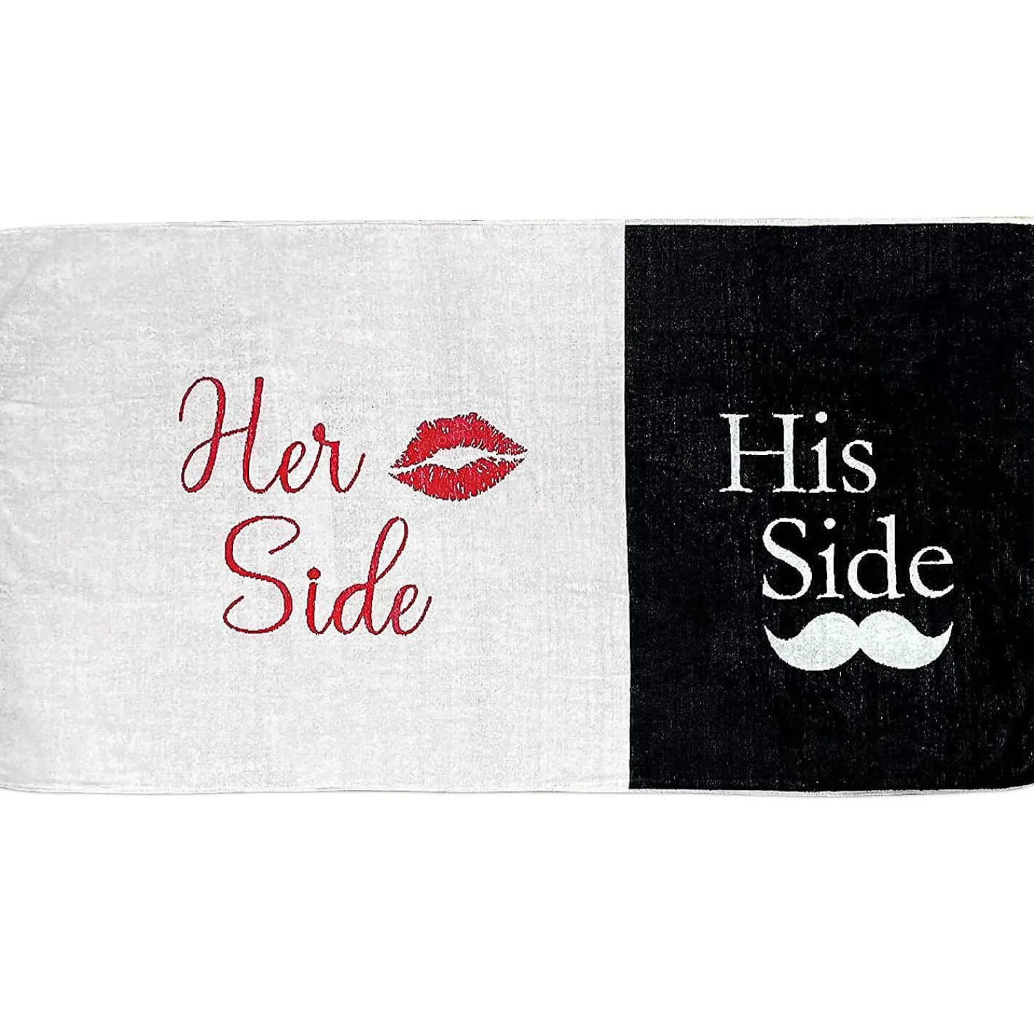 kovot_her_side_his_side_t_0.webp Kovot Her Side His Side Towel With Mustache And Red Lips. For Mr. And Mrs. Beach Or Bath, 30 Inch X 56 Inch<Oriental Trading Sale