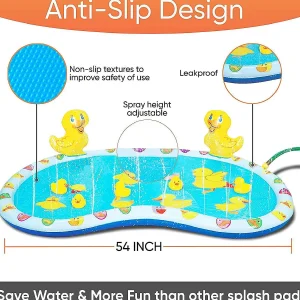 Kovot Inflatable Duck Baby Splash Pool Mat Sprinkler With 4 Rubber Duckies That Squeak 54 Inch<Oriental Trading Shop