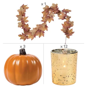 Maple Leaves & Pumpkins Wedding Centerpiece Kit - 16 Pc.<Oriental Trading Store