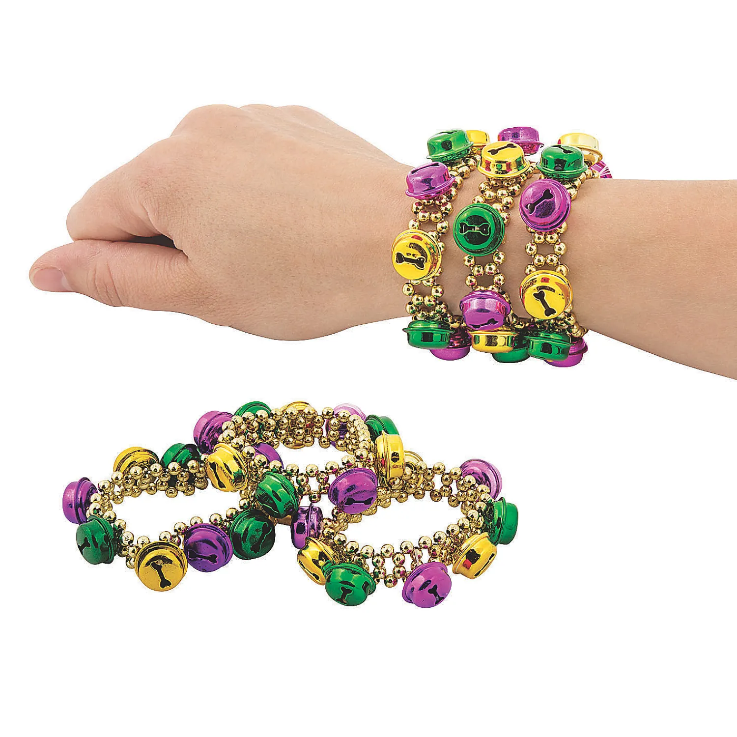 mardi_gras_jingle_bell_br_1.webp Oriental Trading Bracelets*Mardi Gras Jingle Bell Bracelets - 12 Pc.