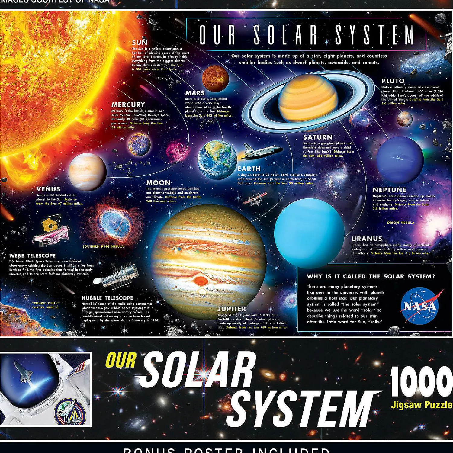 masterpieces__piece_jigsa_0-3.webp Oriental Trading Puzzles*Masterpieces 1000 Piece Jigsaw Puzzle For Adults, Family, Or Kids - Nasa Solar System - 19.25" X 26.75"