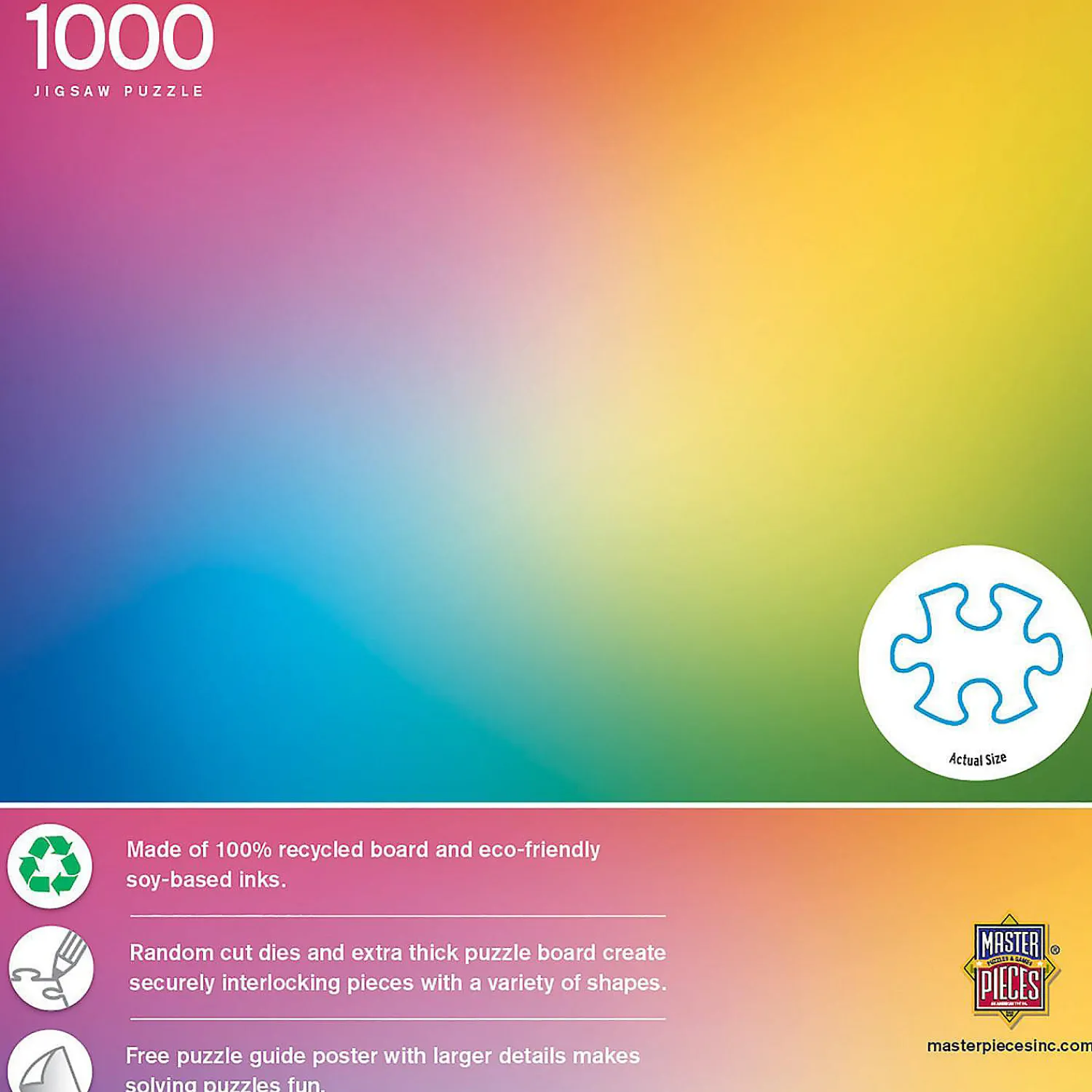 masterpieces__piece_jigsa_3.webp Oriental Trading Puzzles*Masterpieces 1000 Piece Jigsaw Puzzle For Adults, Family, Or Kids - Rainbow Gradient - 19.25"X26.75"