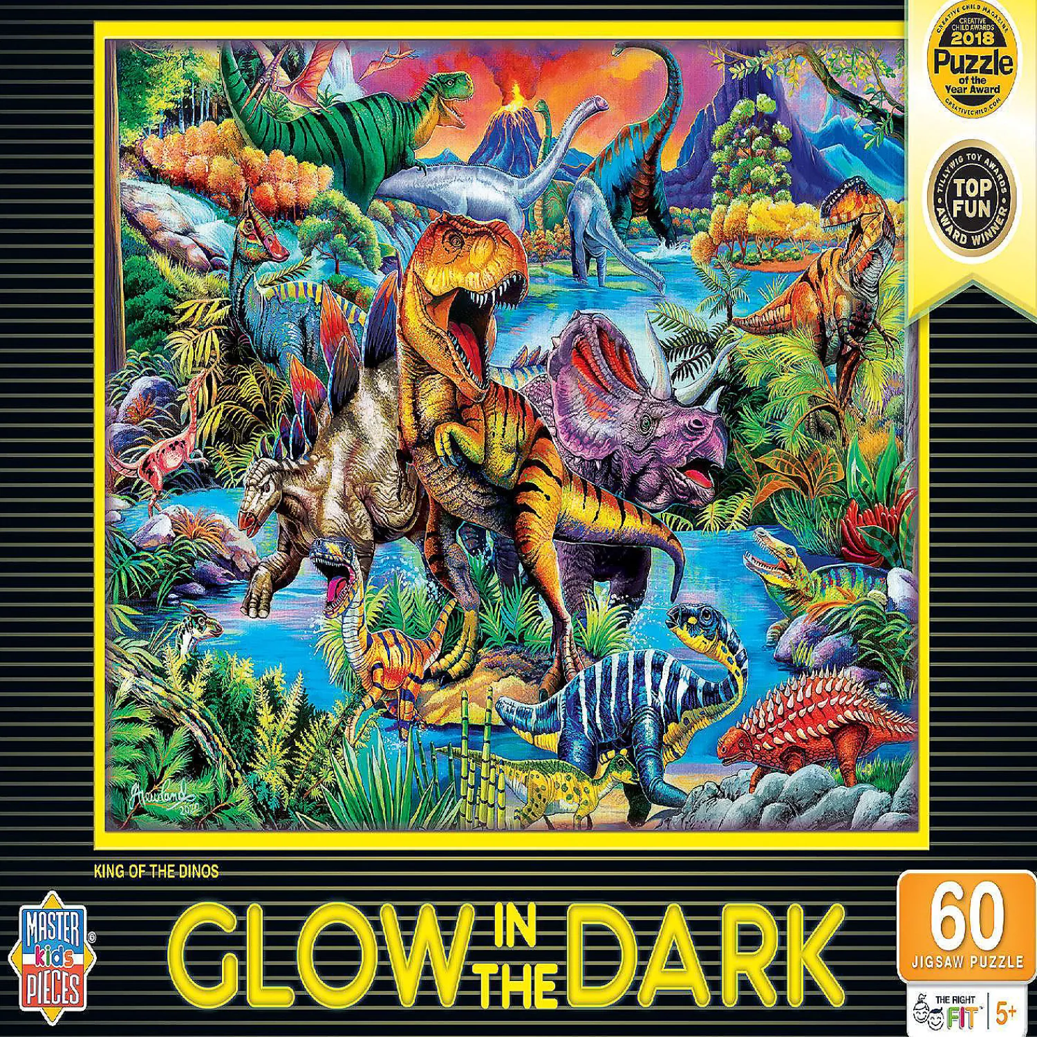 masterpieces_king_of_the__0.webp Oriental Trading Puzzles*Masterpieces King Of The Dinos Glow 60 Piece