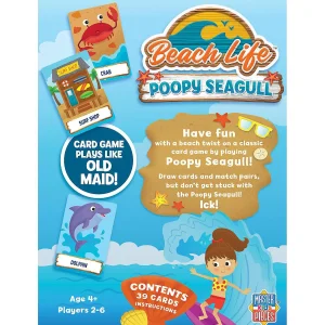 Oriental Trading Playing Cards*Masterpieces Licensed Kids Games - Beach Life - Seagull Poop Card Game For Kids & Family