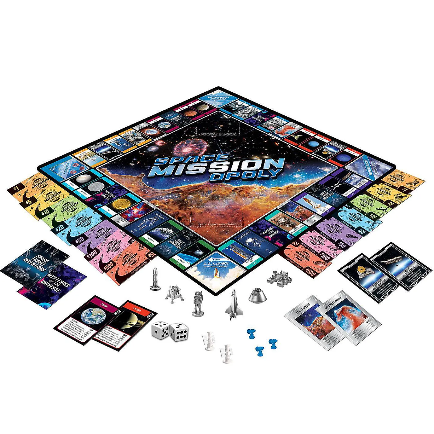 masterpieces_opoly_board__2.webp Oriental Trading Games*Masterpieces Opoly Board Games - Space Mission Opoly - For Adults, Kids, & Family