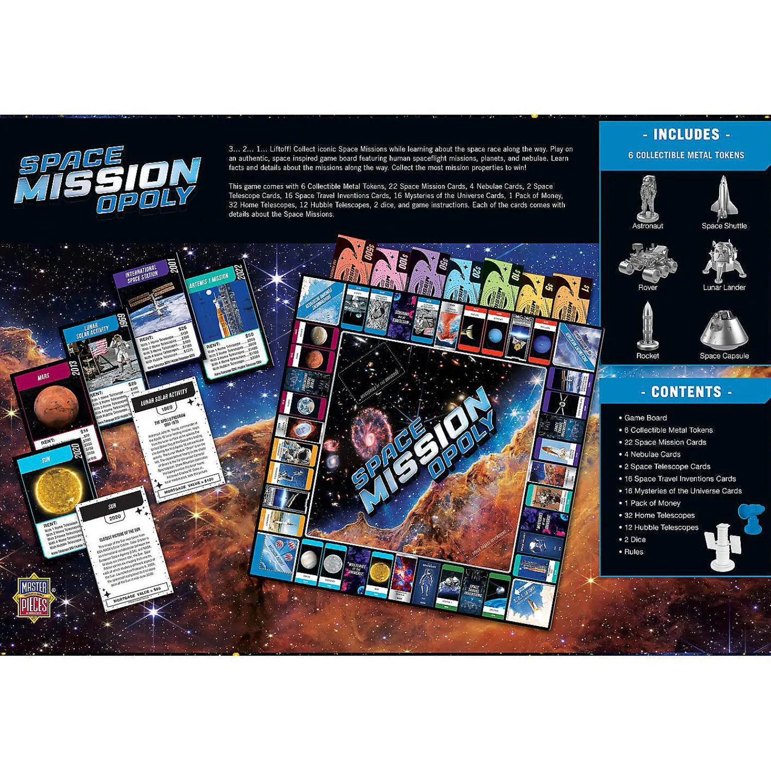 masterpieces_opoly_board__3.webp Oriental Trading Games*Masterpieces Opoly Board Games - Space Mission Opoly - For Adults, Kids, & Family
