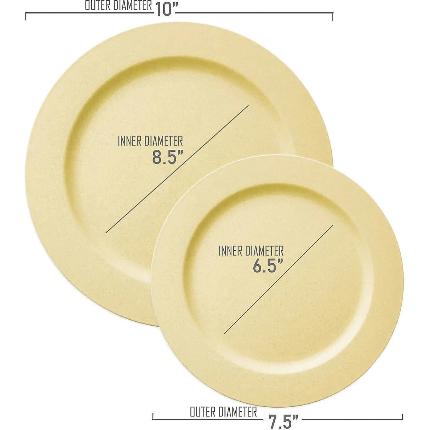 matte_bright_yellow_round_1.webp Matte Bright Yellow Round Disposable Plastic Dinnerware Value Set (40 Dinner Plates + 40 Salad Plates)<Oriental Trading Fashion
