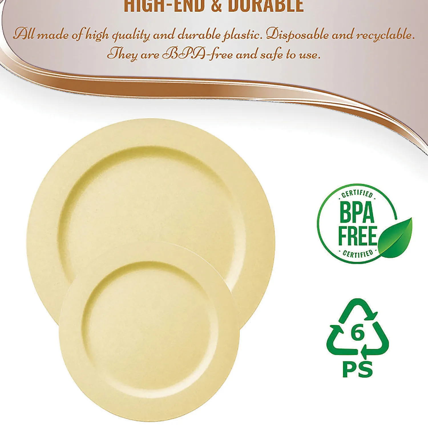 matte_bright_yellow_round_2.webp Matte Bright Yellow Round Disposable Plastic Dinnerware Value Set (40 Dinner Plates + 40 Salad Plates)<Oriental Trading Fashion