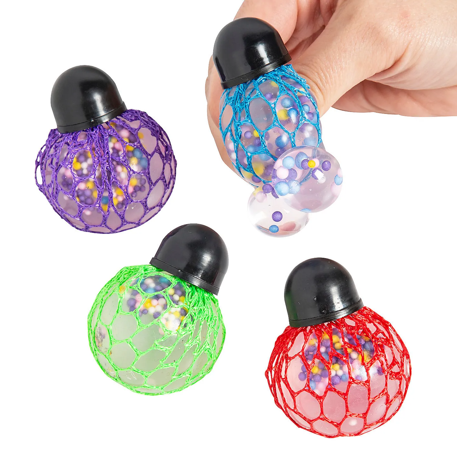 meshcovered_mini_bright_b_0.webp Oriental Trading Putty & Squishy Toys*Mesh-Covered Mini Bright Bead Stress Balls - 24 Pc.