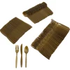 Metallic Gold Rolled Cutlery Kit For 100 Guests<Oriental Trading Fashion