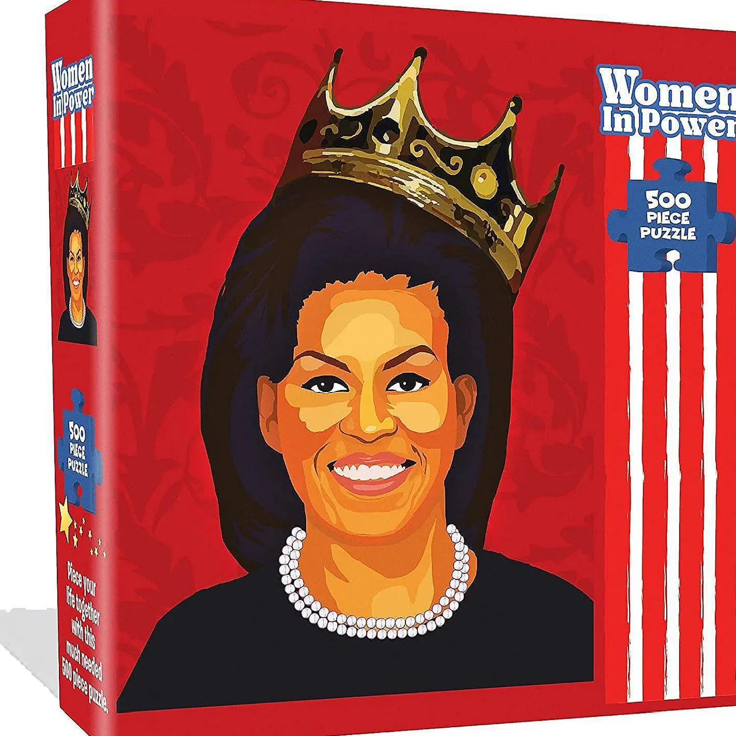 michelle_obama_jigsaw_puz_0.webp Oriental Trading Puzzles*Michelle Obama Jigsaw Puzzle 500Pcs Women In Power Illustration Design All Ages Mighty Mojo