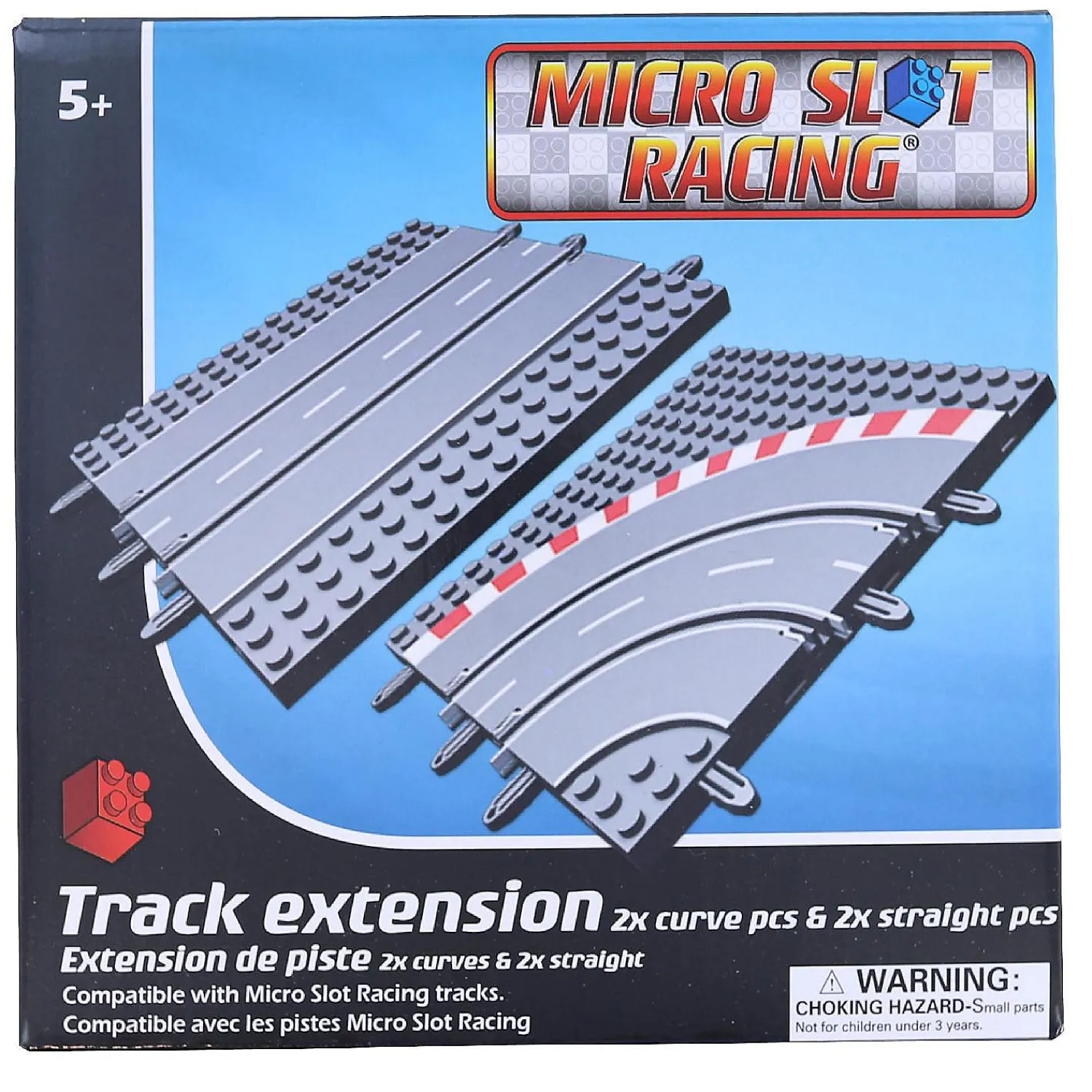 micro_slot_racing_piece_t_0.webp Oriental Trading Toy Cars*Micro Slot Racing 4-Piece Track Extension 2 Curve 2 Straight