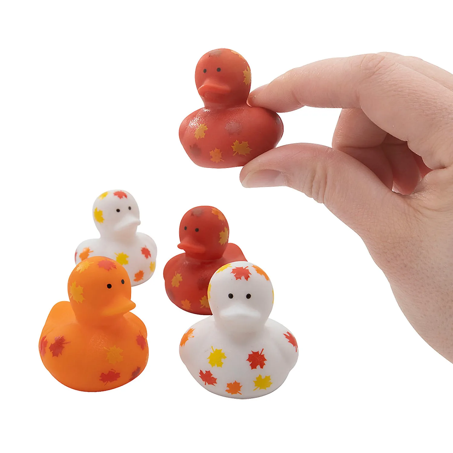 mini_fall_leafprinted_rub_0.webp Oriental Trading Rubber Duckies*Mini Fall Leaf-Printed Rubber Ducks - 24 Pc.