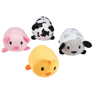 Oriental Trading Stuffed Animals & Plush Toys*Mini Roly-Poly Cow, Pig, Chick, Lamb Farm Stuffed Animals - 12 Pc.