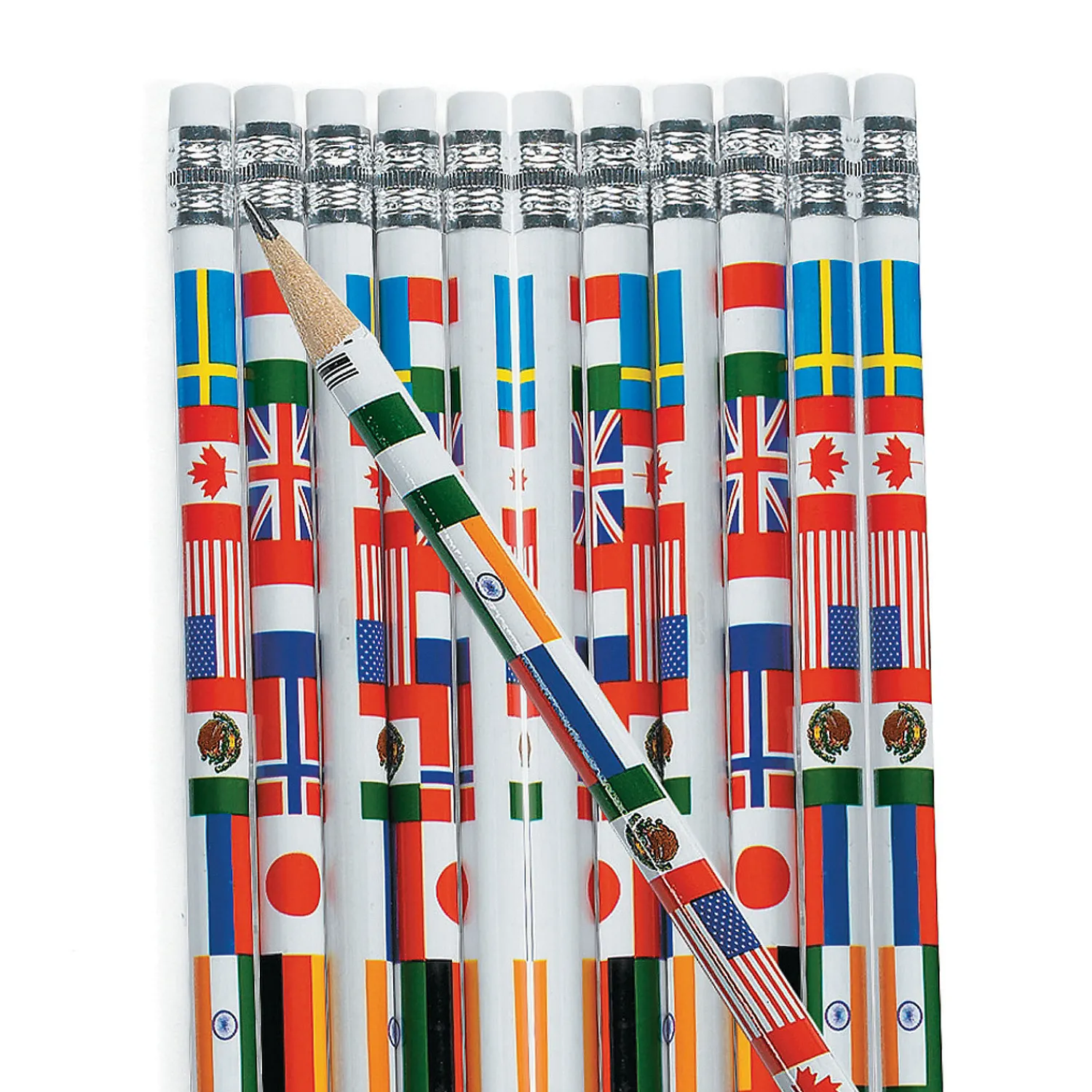 multicultural_flag_pencil_0.webp Oriental Trading Pencils*Multicultural Flag Pencils - 24 Pc.