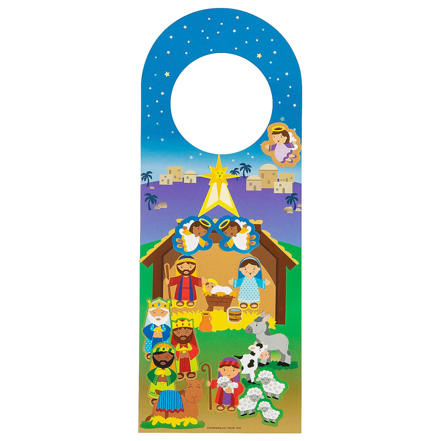 nativity_doorknob_hanger__0.webp Oriental Trading Activity Books*Nativity Doorknob Hanger Sticker Scenes - 12 Pc.