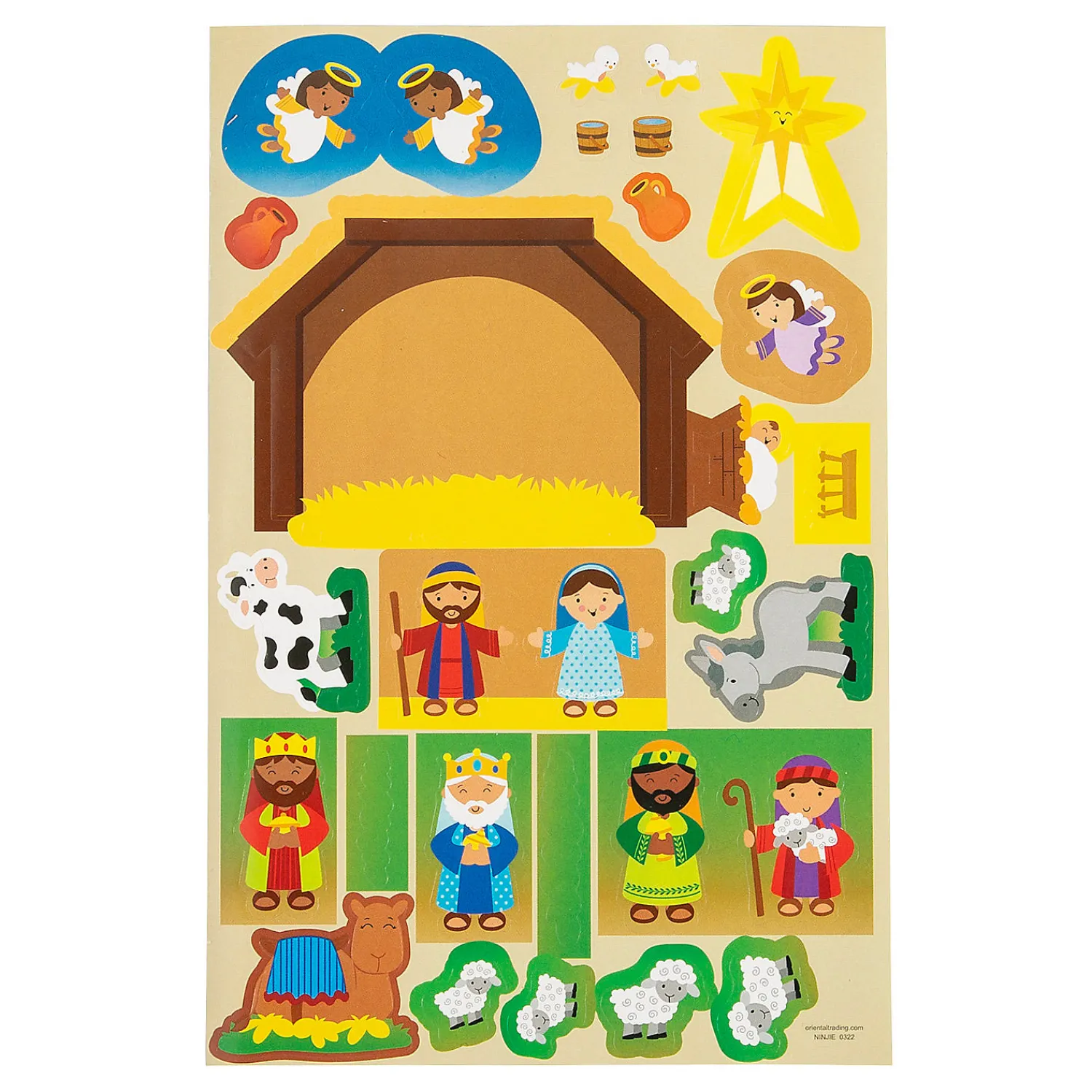 nativity_doorknob_hanger__2.webp Oriental Trading Activity Books*Nativity Doorknob Hanger Sticker Scenes - 12 Pc.
