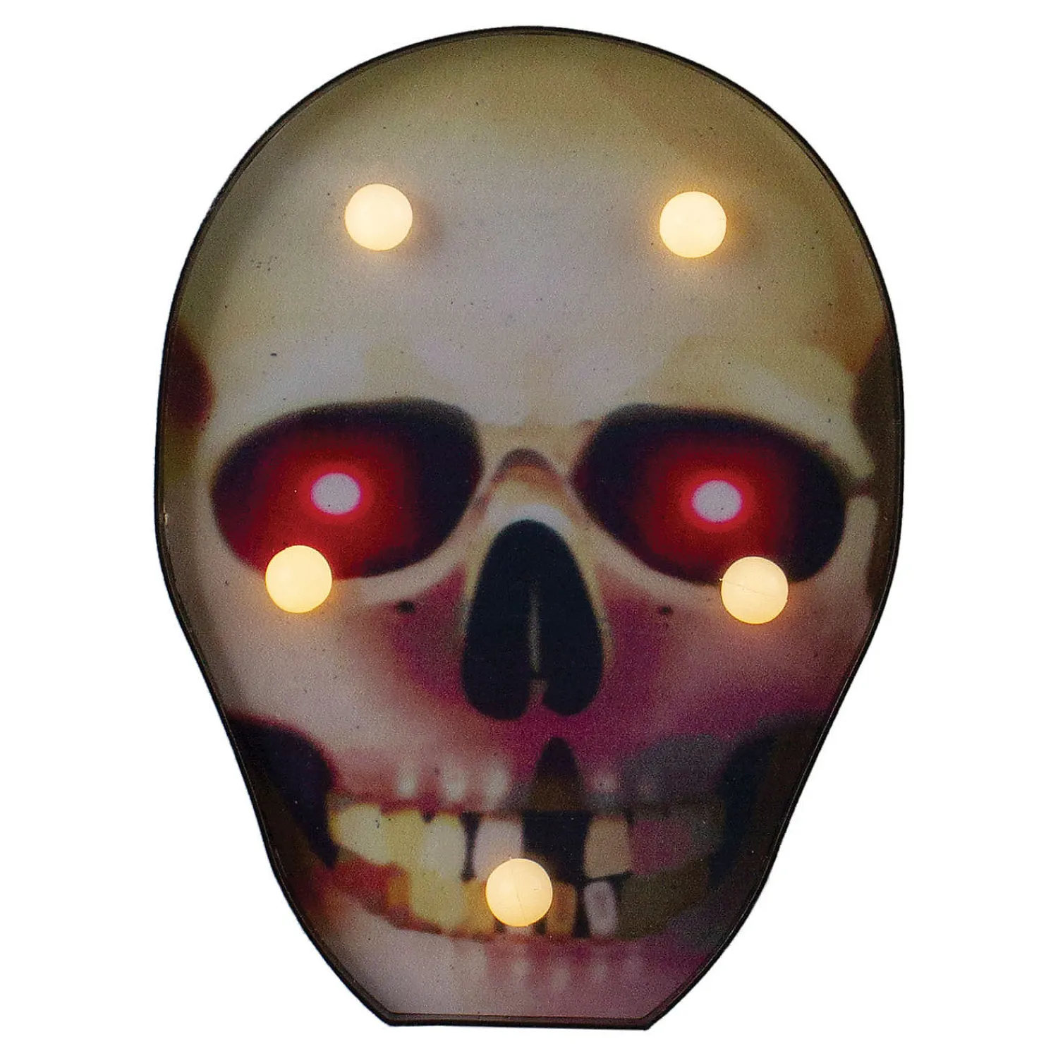 northlight__lighted_black_0.webp Northlight 7" Lighted Black And Red Skull Halloween Decoration<Oriental Trading Clearance