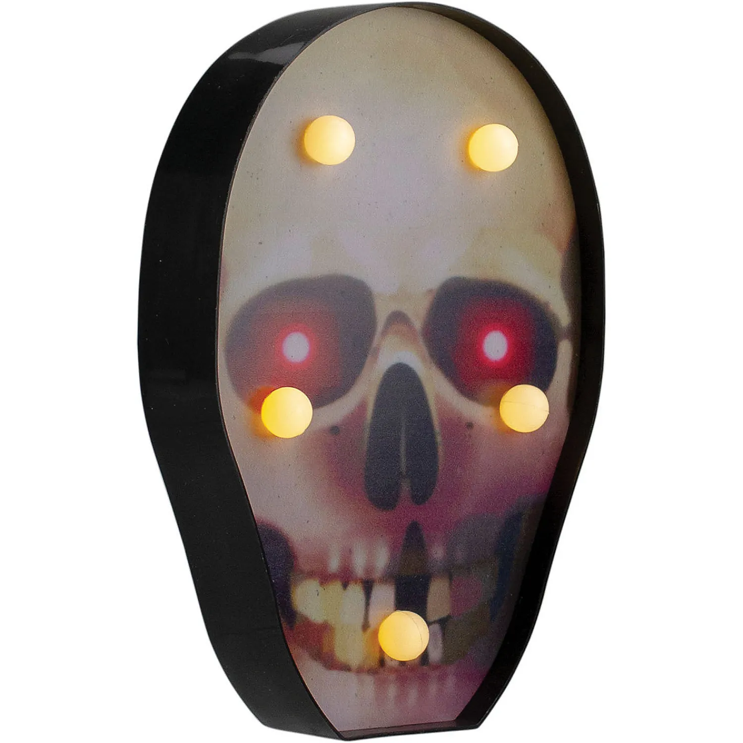 northlight__lighted_black_2.webp Northlight 7" Lighted Black And Red Skull Halloween Decoration<Oriental Trading Clearance