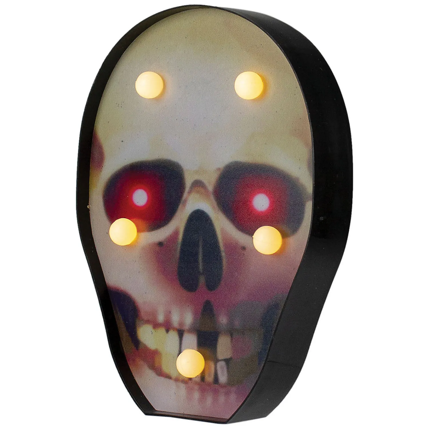 northlight__lighted_black_3.webp Northlight 7" Lighted Black And Red Skull Halloween Decoration<Oriental Trading Clearance