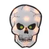 Northlight 12" Silver And Black Holographic Lighted Skull Halloween Window Silhouette Decoration<Oriental Trading New