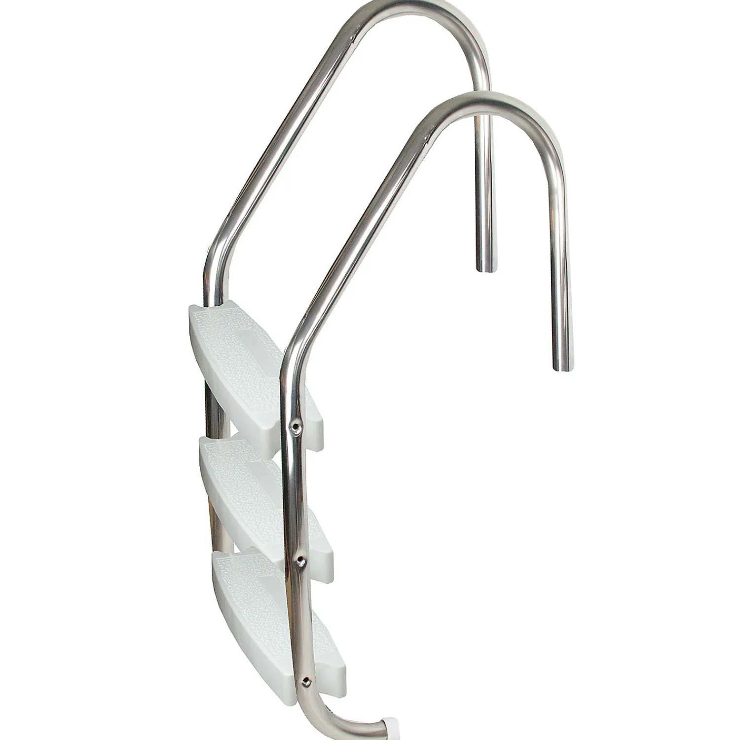 northlight__silver_and_wh_0.webp Northlight 52" Silver And White Three Step In-Ground Swimming Pool Deck Ladder<Oriental Trading Best Sale