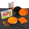 Orange & Black Tableware Kit For 48<Oriental Trading Clearance