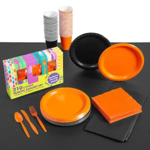 Orange & Black Tableware Kit For 48<Oriental Trading Clearance