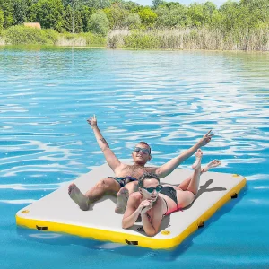 Outsunny Water Inflatable Floating Dock Inflatable Platform Island Large Floating Mat With Air Pump And Backpack For Pool Beach Ocean White<Oriental Trading Online