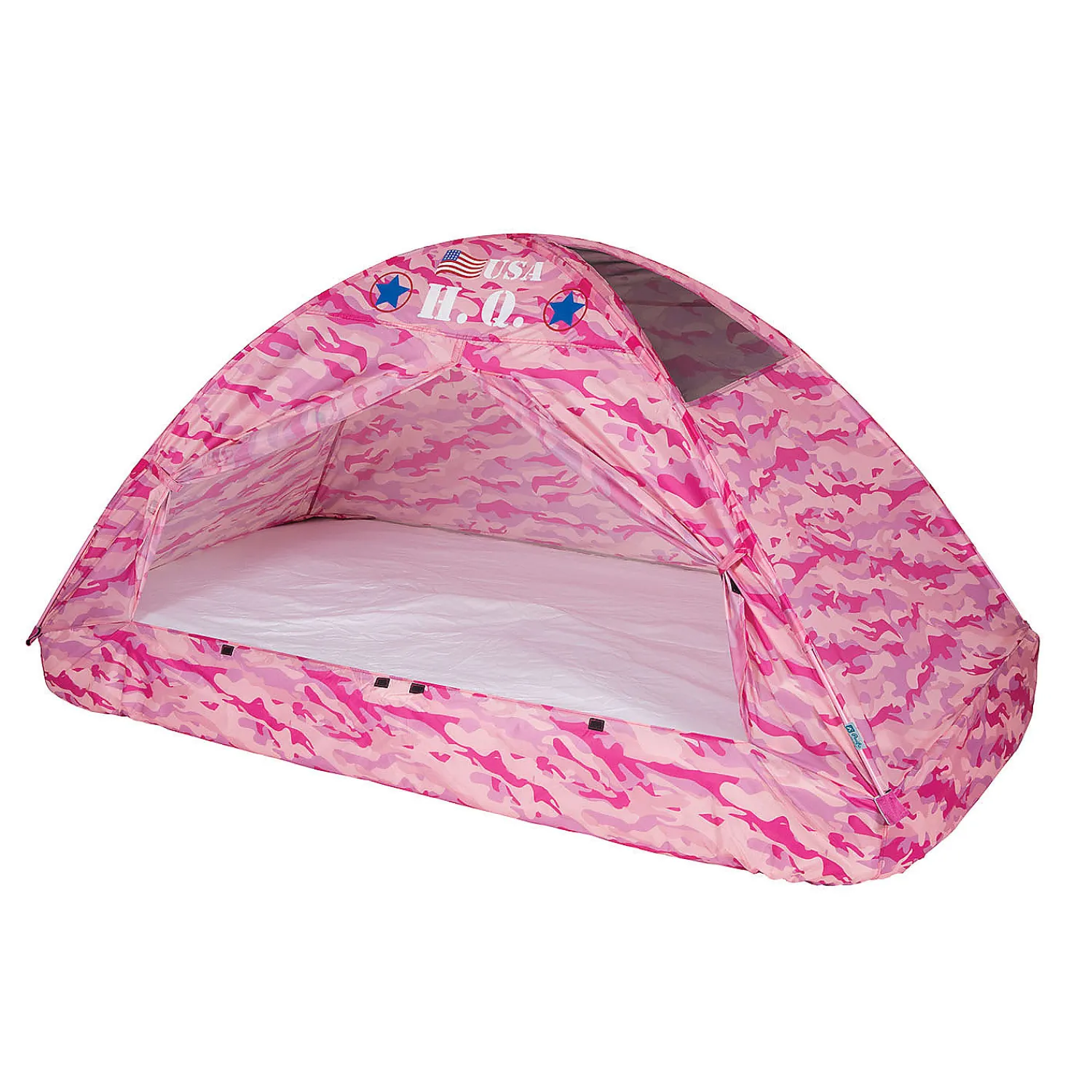 pacific_play_tents_pink_c_4.webp Oriental Trading Pretend Play*Pacific Play Tents Pink Camo Bed Tent - Twin Size