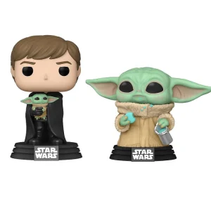 Oriental Trading Character Toys*2 Pack Funko Pop! Bobbleheads Luke Skywalker & Grogu With Cookies