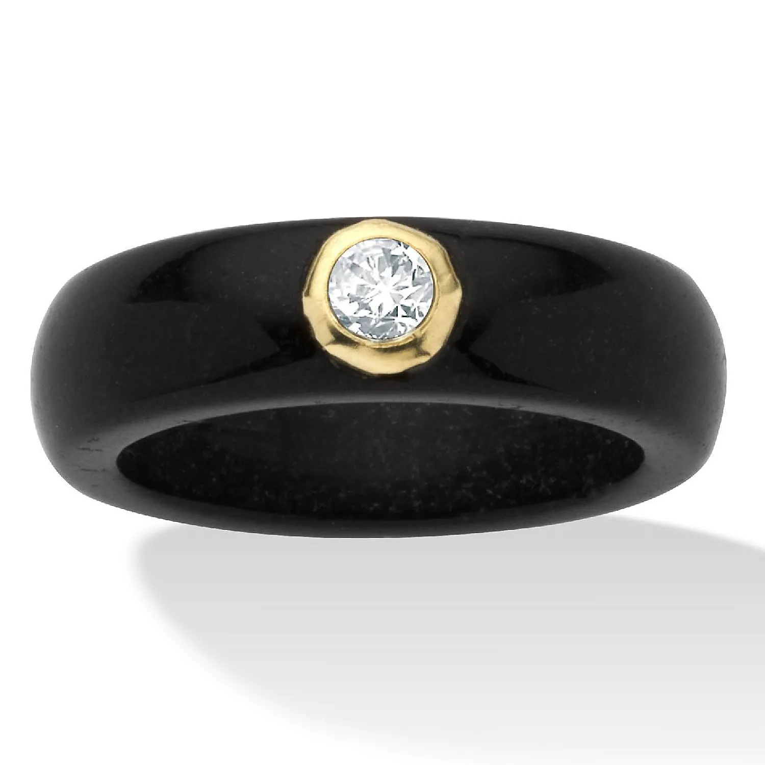 palmbeach_jewelry_k_yello_0-3.webp Oriental Trading Rings*Palmbeach Jewelry 10K Yellow Gold Round Genuine Topaz Black Genuine Jade Bezel Set Ring Sizes 5-10