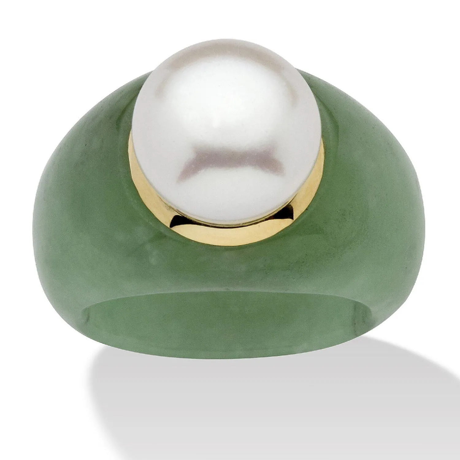 palmbeach_jewelry_k_yello_0-5.webp Oriental Trading Rings*Palmbeach Jewelry 10K Yellow Gold Round Genuine Cultured Freshwater Pearl And Genuine Green Jade Ring Sizes 6-10