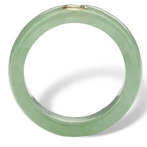 Oriental Trading Rings*Palmbeach Jewelry 10K Yellow Gold Round Genuine Green Peridot Genuine Jade Bezel Set Ring Sizes 5-10