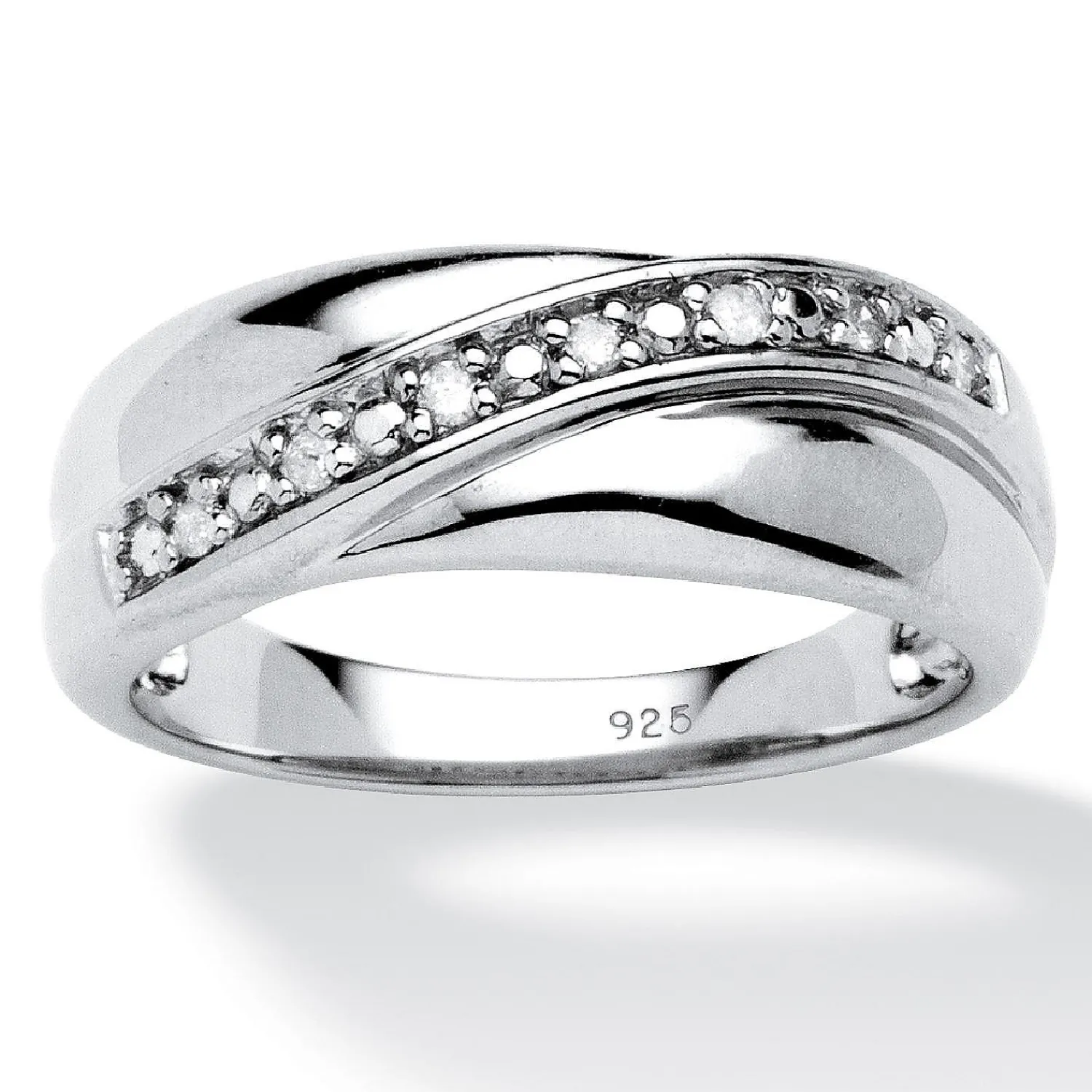 palmbeach_jewelry_mens_pl_0-2.webp Oriental Trading Rings*Palmbeach Jewelry Men's Platinum-Plated Sterling Silver Round Genuine Diamond Wedding Band Ring (1/8 Cttw, I Color, I3 Clarity) Sizes 8-16
