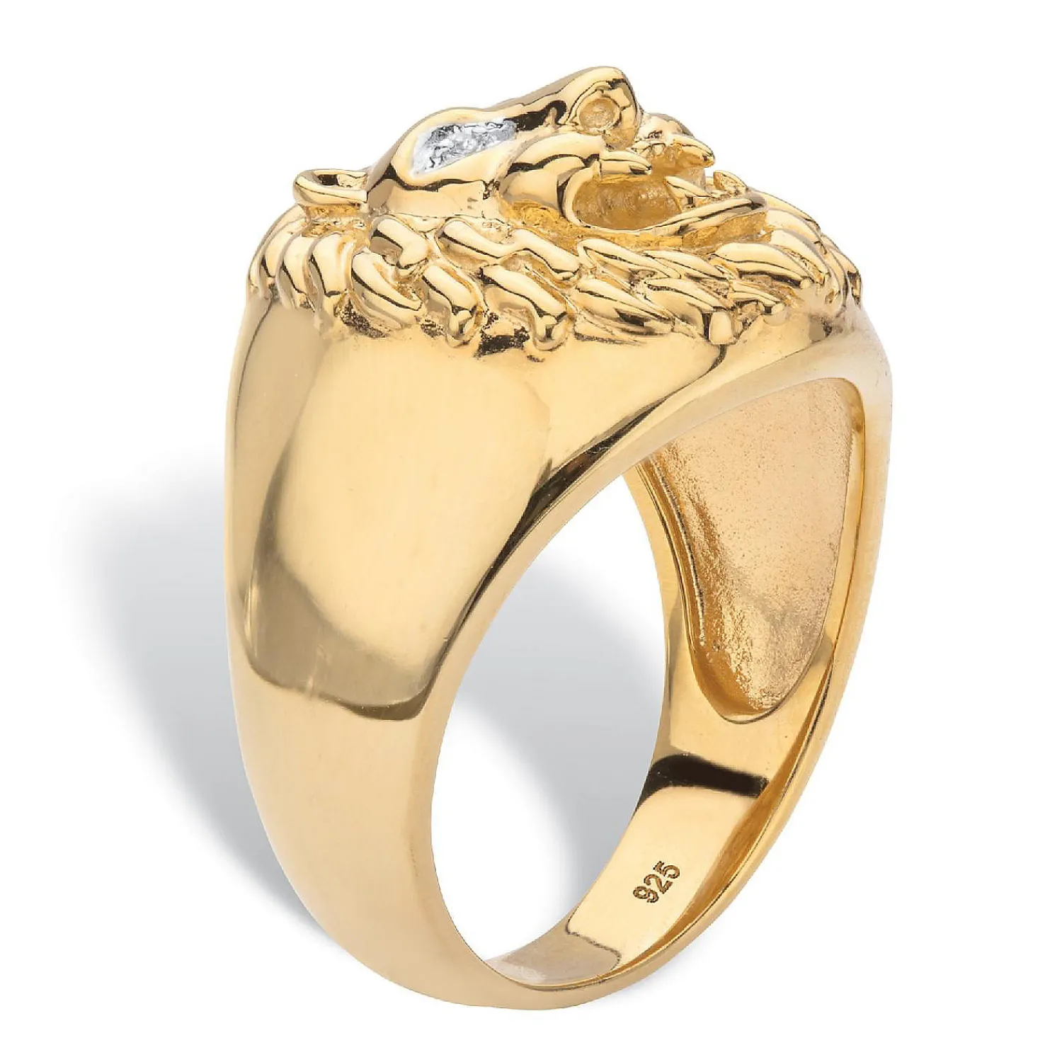 palmbeach_jewelry_mens_ye_1-4.webp Oriental Trading Rings*Palmbeach Jewelry Men's Yellow Gold-Plated Sterling Silver Genuine Diamond Accent Lion's Head Ring Sizes 8-16