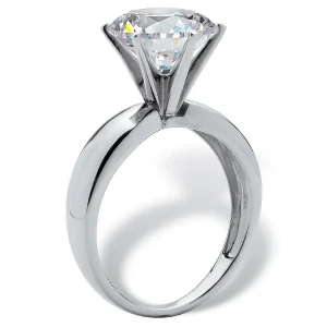 Oriental Trading Rings*Palmbeach Jewelry Platinum-Plated Sterling Silver Round Cubic Zirconia Solitaire Engagement Ring Sizes 5-10