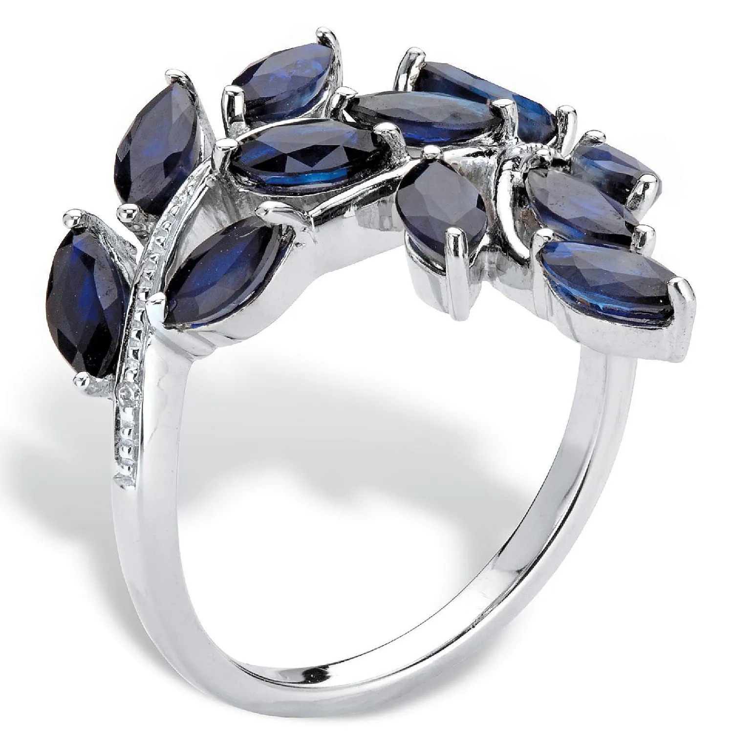 palmbeach_jewelry_platinu_1-4.webp Oriental Trading Rings*Palmbeach Jewelry Platinum-Plated Sterling Silver Marquise Cut Genuine Blue Sapphire And Diamond Accent Leaf Ring Sizes 6-10