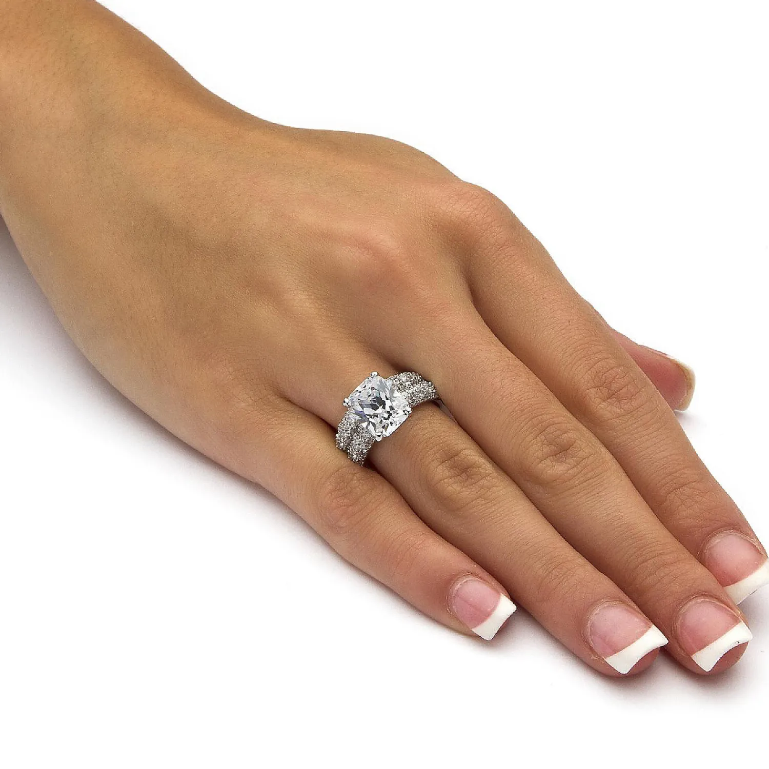 palmbeach_jewelry_platinu_2-3.webp Oriental Trading Rings*Palmbeach Jewelry Platinum-Plated Emerald Cut Cubic Zirconia Bridal Ring Set Sizes 5-10
