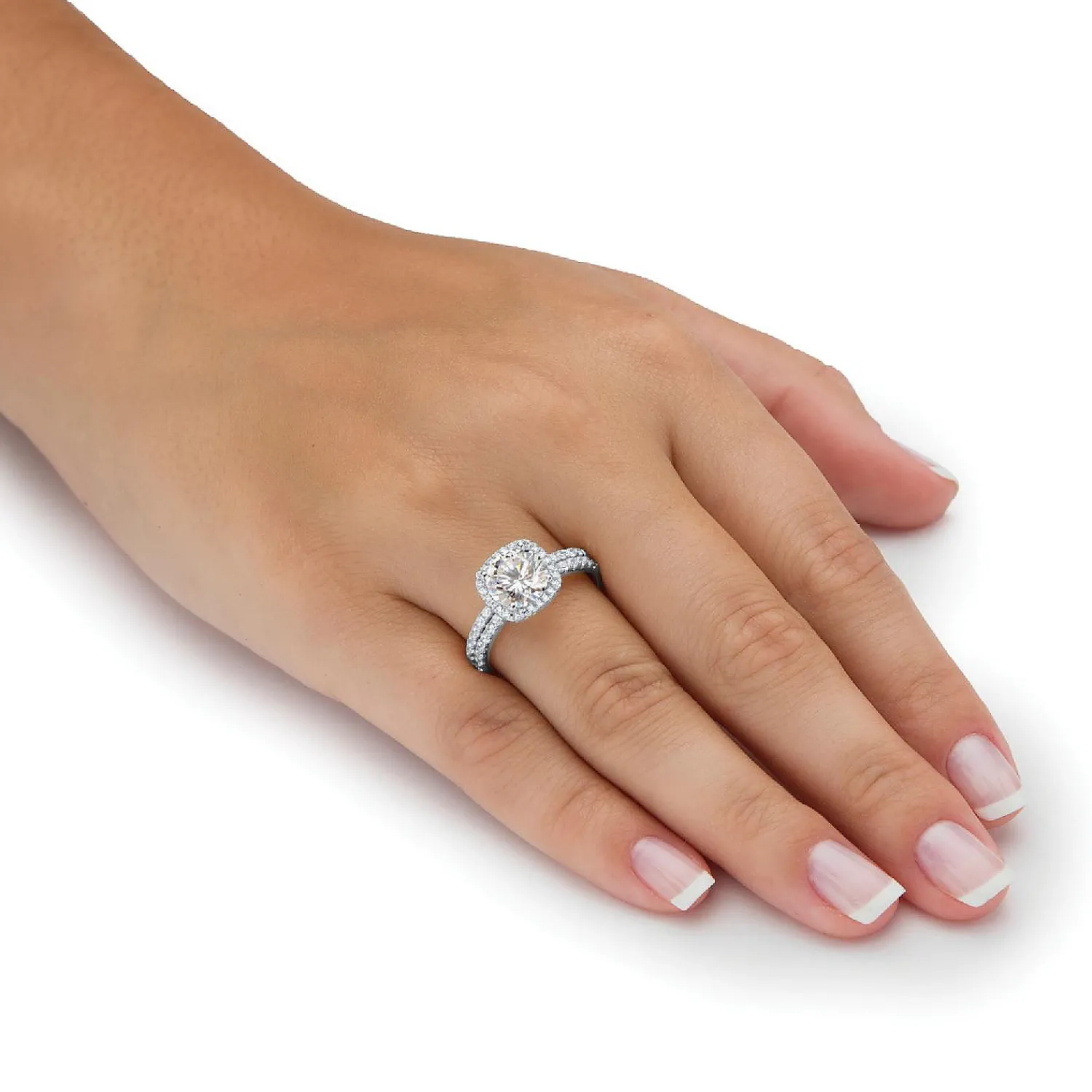 palmbeach_jewelry_platinu_2-5.webp Oriental Trading Rings*Palmbeach Jewelry Platinum-Plated Sterling Silver Round Cubic Zirconia Halo Bridal Ring Set Sizes 6-10