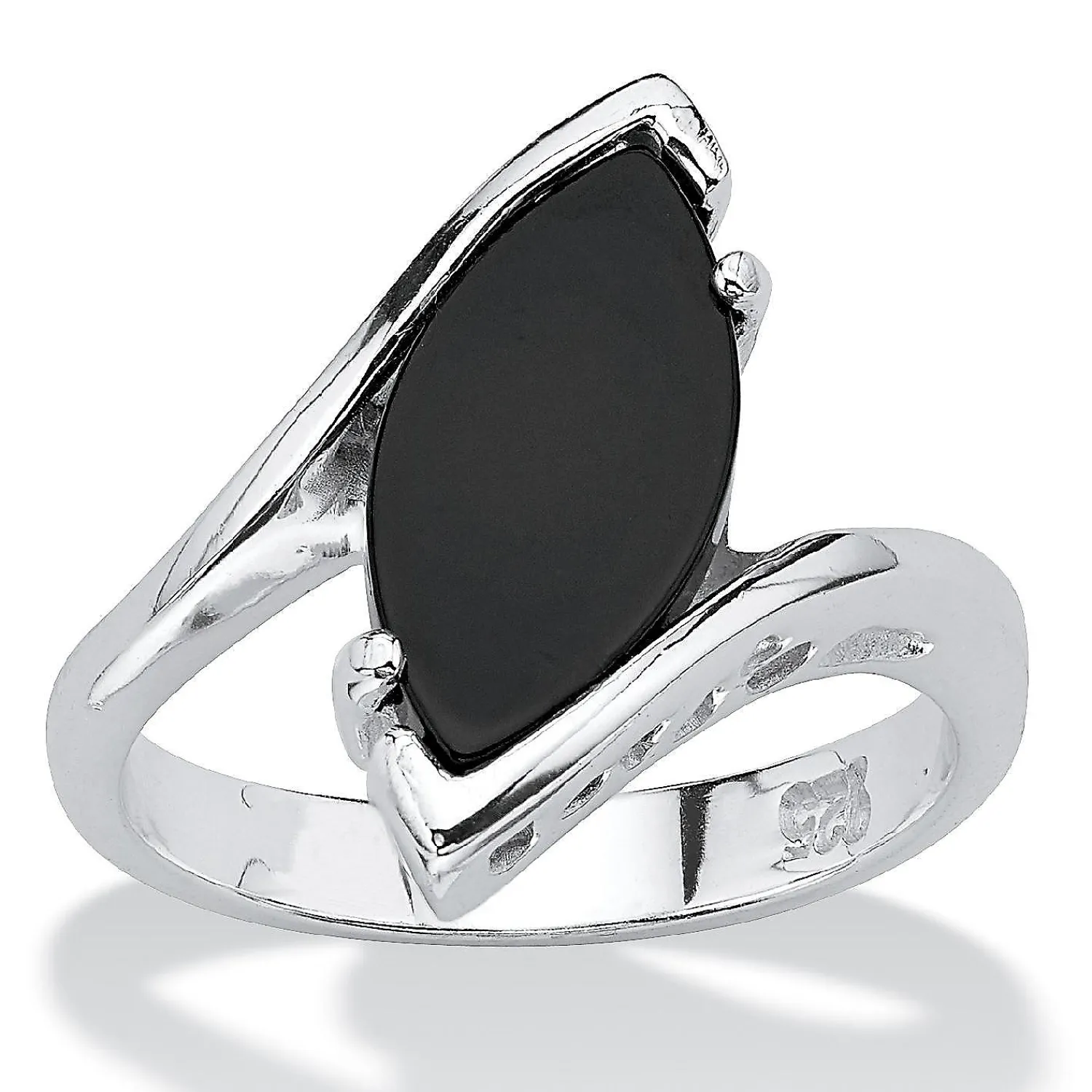 palmbeach_jewelry_sterlin_0-3.webp Oriental Trading Rings*Palmbeach Jewelry Sterling Silver Marquise Shaped Natural Black Onyx Bypass Ring Sizes 5-12
