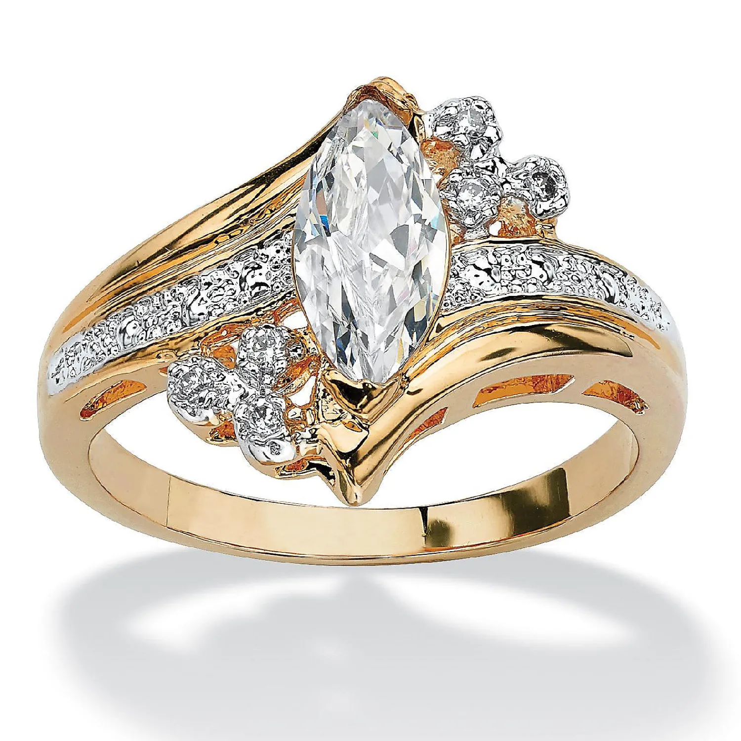 palmbeach_jewelry_yellow__0-1.webp Oriental Trading Rings*Palmbeach Jewelry Yellow Gold-Plated Marquise Cut Cubic Zirconia Bypass Engagement Ring Sizes 5-12