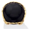 Oriental Trading Rings*Palmbeach Jewelry Yellow Gold-Plated Natural Black Onyx Cabochon Pillow Ring Sizes 6-10