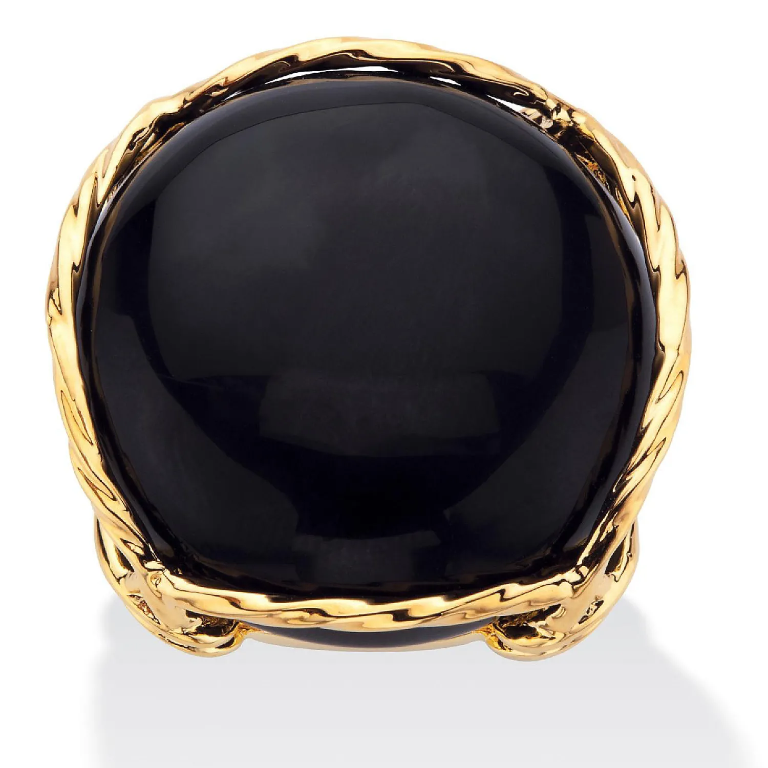 palmbeach_jewelry_yellow__0-2.webp Oriental Trading Rings*Palmbeach Jewelry Yellow Gold-Plated Natural Black Onyx Cabochon Pillow Ring Sizes 6-10