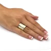Oriental Trading Rings*Palmbeach Jewelry Yellow Gold-Plated Sterling Silver Hammered Dome Ring (5Mm) Sizes 5-10
