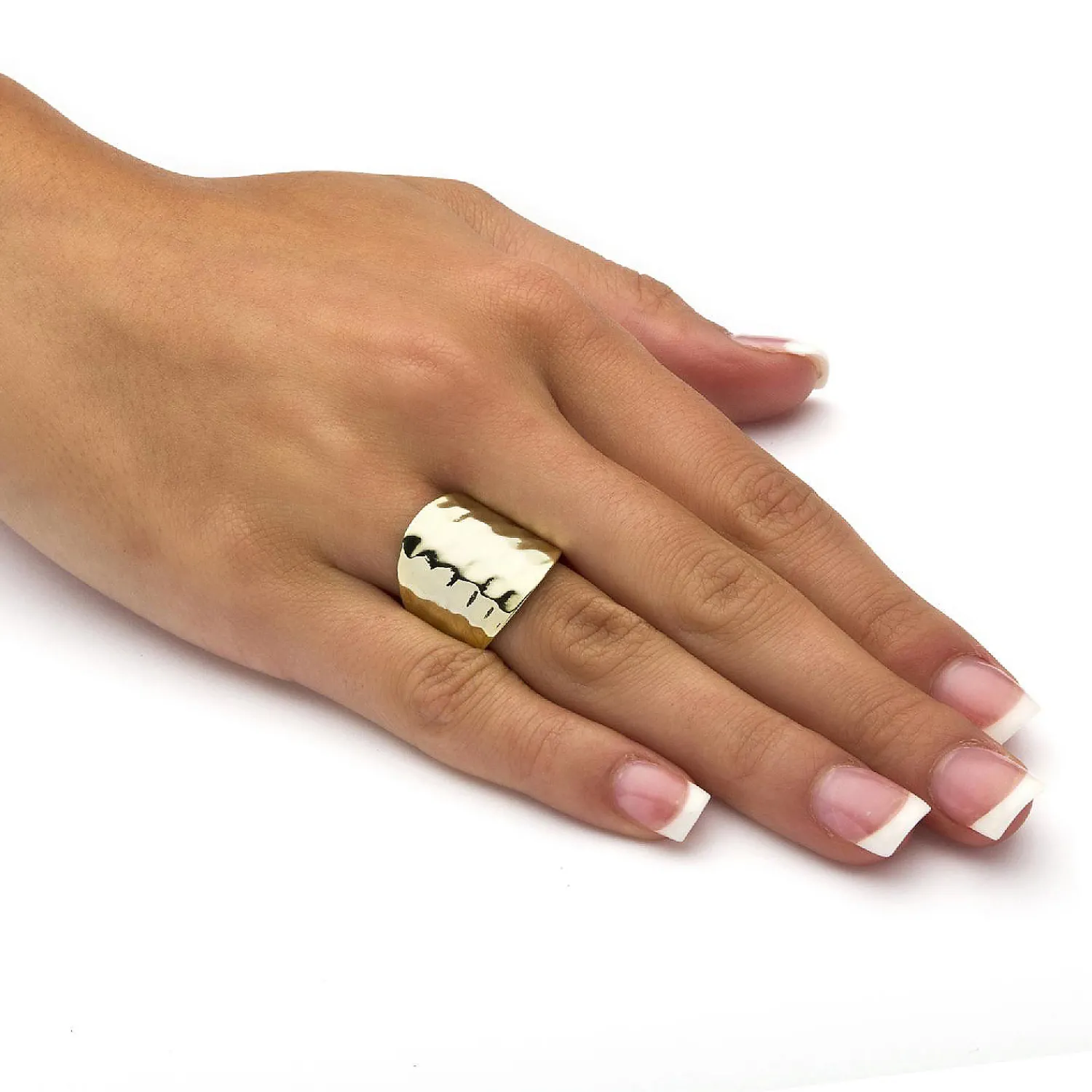 palmbeach_jewelry_yellow__0-4.webp Oriental Trading Rings*Palmbeach Jewelry Yellow Gold-Plated Sterling Silver Hammered Dome Ring (5Mm) Sizes 5-10