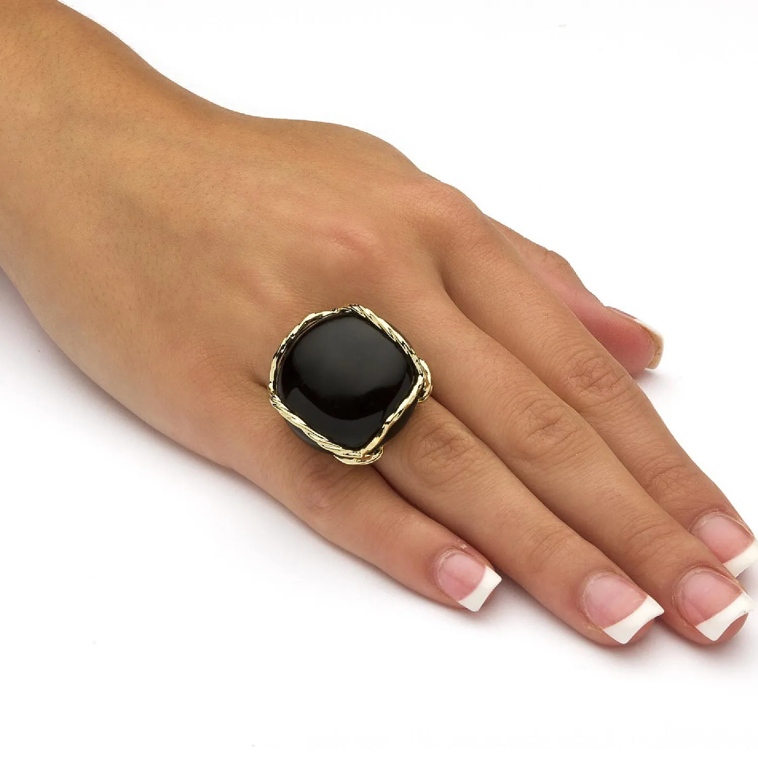 palmbeach_jewelry_yellow__2-4.webp Oriental Trading Rings*Palmbeach Jewelry Yellow Gold-Plated Natural Black Onyx Cabochon Pillow Ring Sizes 6-10