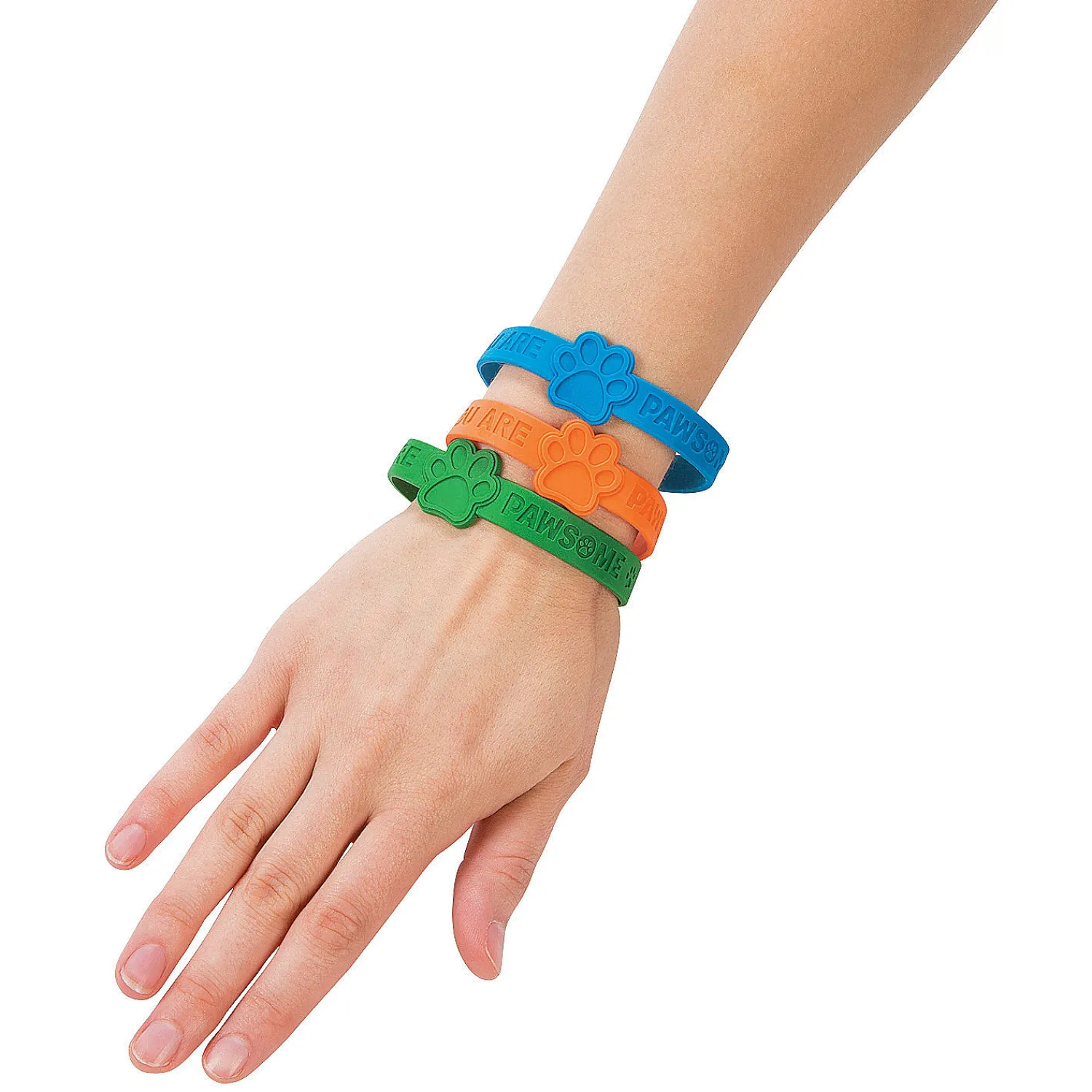 paw_print_rubber_bracelet_2.webp Oriental Trading Bracelets*Paw Print Rubber Bracelets - 24 Pc.