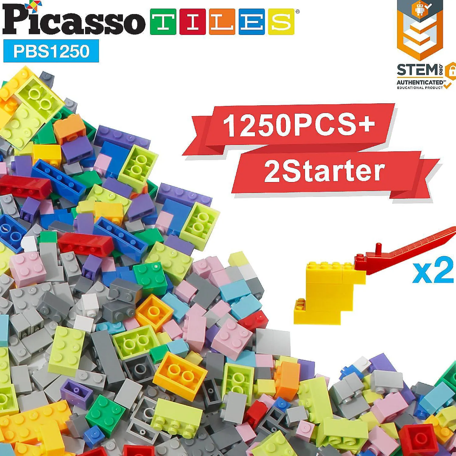 picassotiles__piece_build_0.webp Oriental Trading Building Blocks*Picassotiles 1250 Piece Building Brick Set Pbs1250